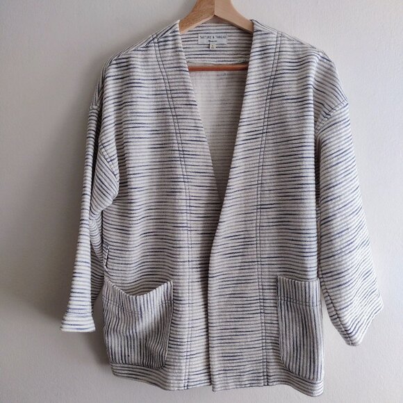 Madewell Jackets & Blazers - Madewell Texture & Thread Wrap Jacket M Pearl Ivory Tiree Stripe Fall Cardigan